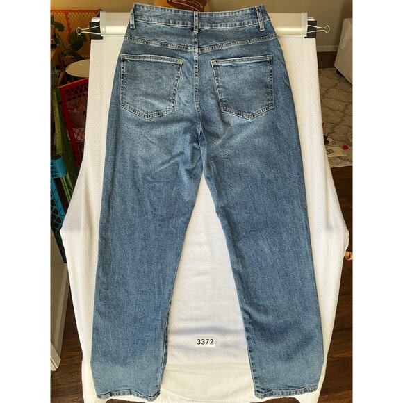 Cotton On Women Waxed & Ripped Denim Stretch Straight Leg Jeans size 8 US, Blue - Picture 12 of 13